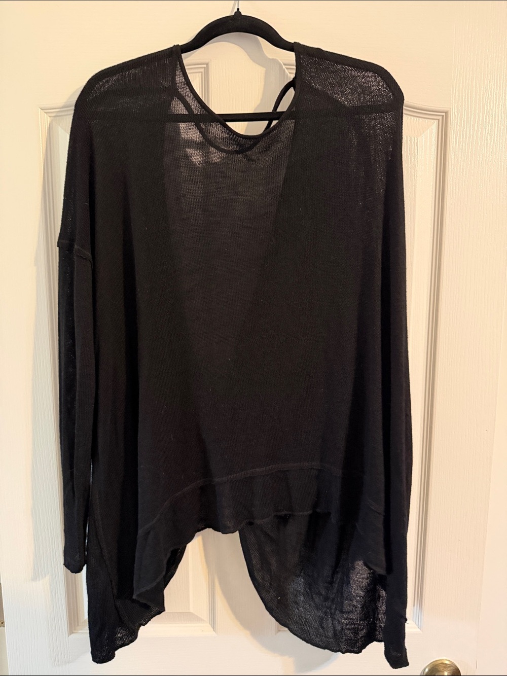 Free People Black Open Back Sweater Size Large